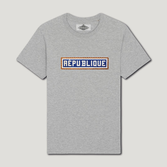 T-SHIRT BRODÉ RÉPUBLIQUE - GRIS