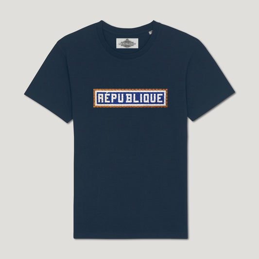Republic Embroidered T-Shirt - Grey