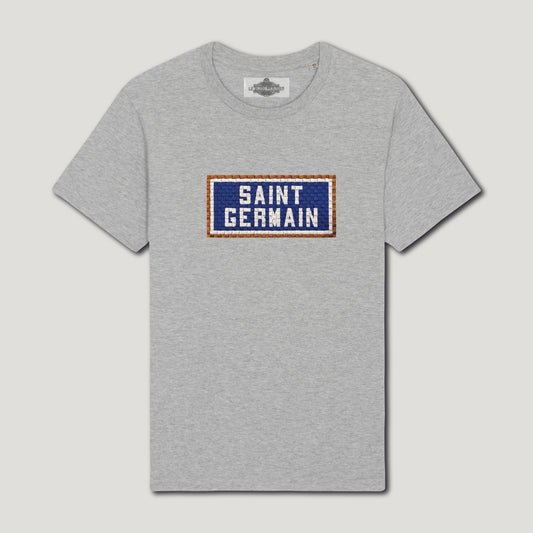 T-SHIRT BRODÉ SAINT GERMAIN - GRIS