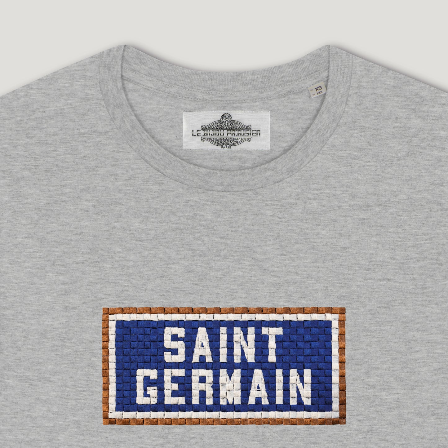 T-SHIRT BRODÉ SAINT GERMAIN - GRIS