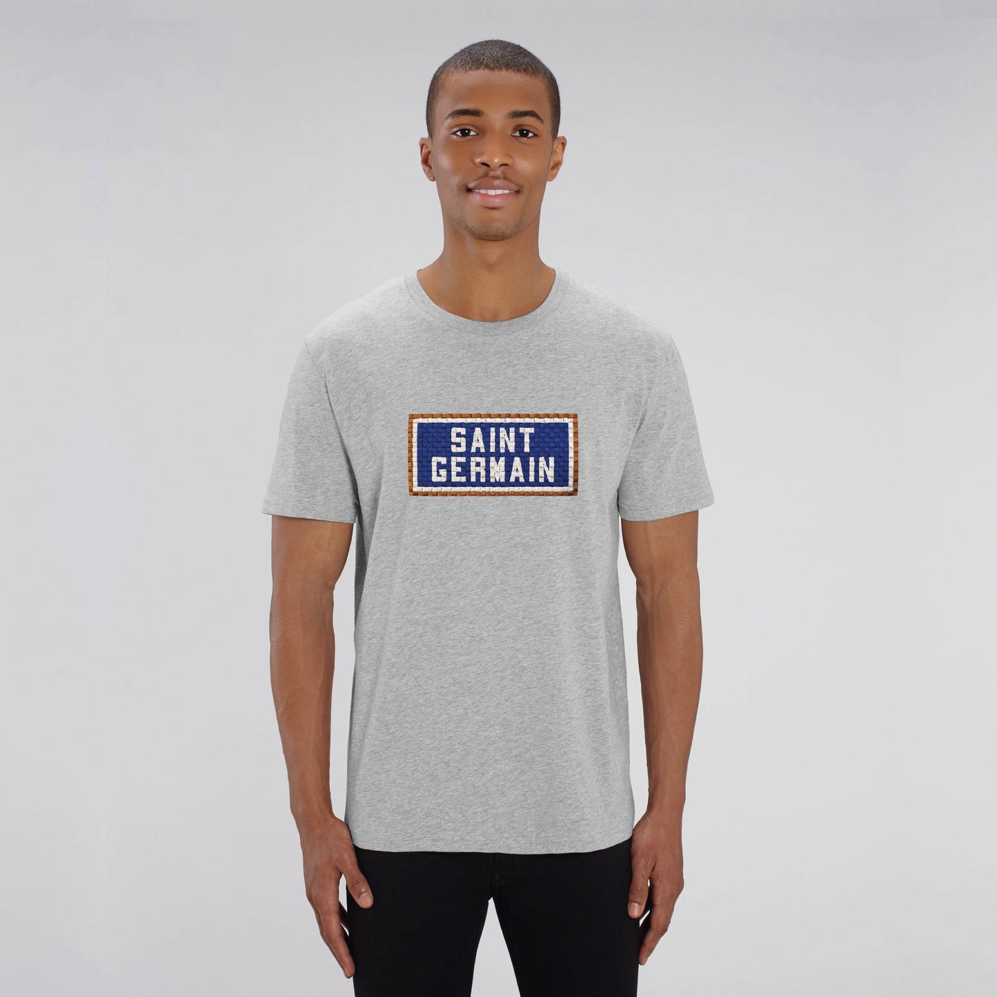 T-SHIRT BRODÉ SAINT GERMAIN - GRIS
