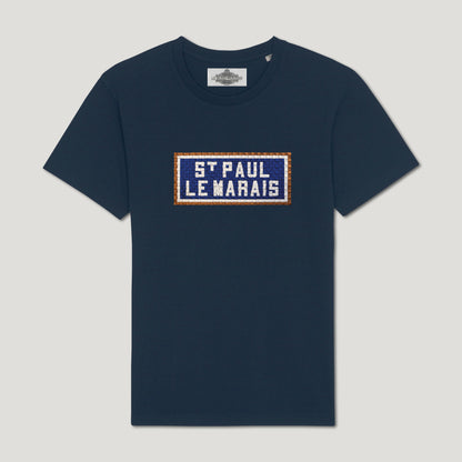 T-SHIRT BRODÉ ST PAUL LE MARAIS - NAVY