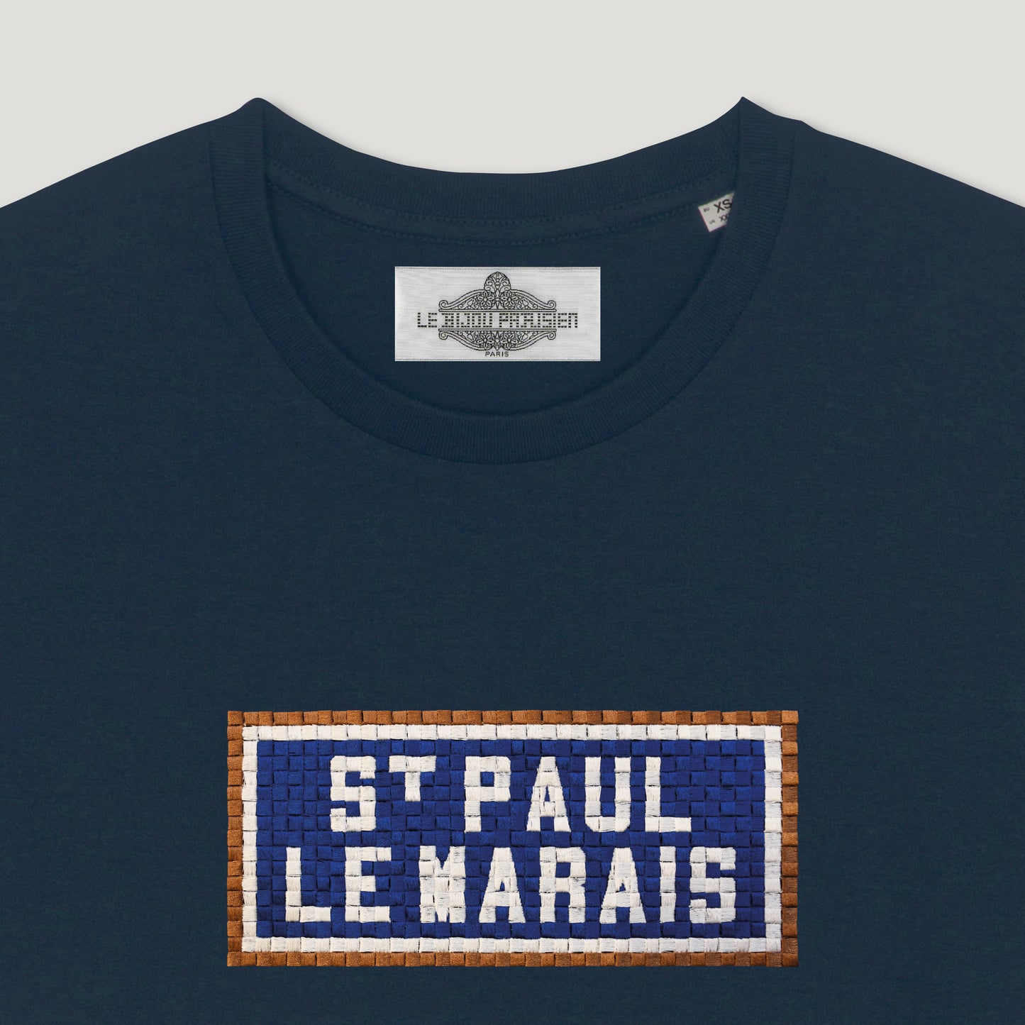 T-SHIRT BRODÉ ST PAUL LE MARAIS - NAVY