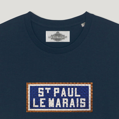 T-SHIRT BRODÉ ST PAUL LE MARAIS - NAVY