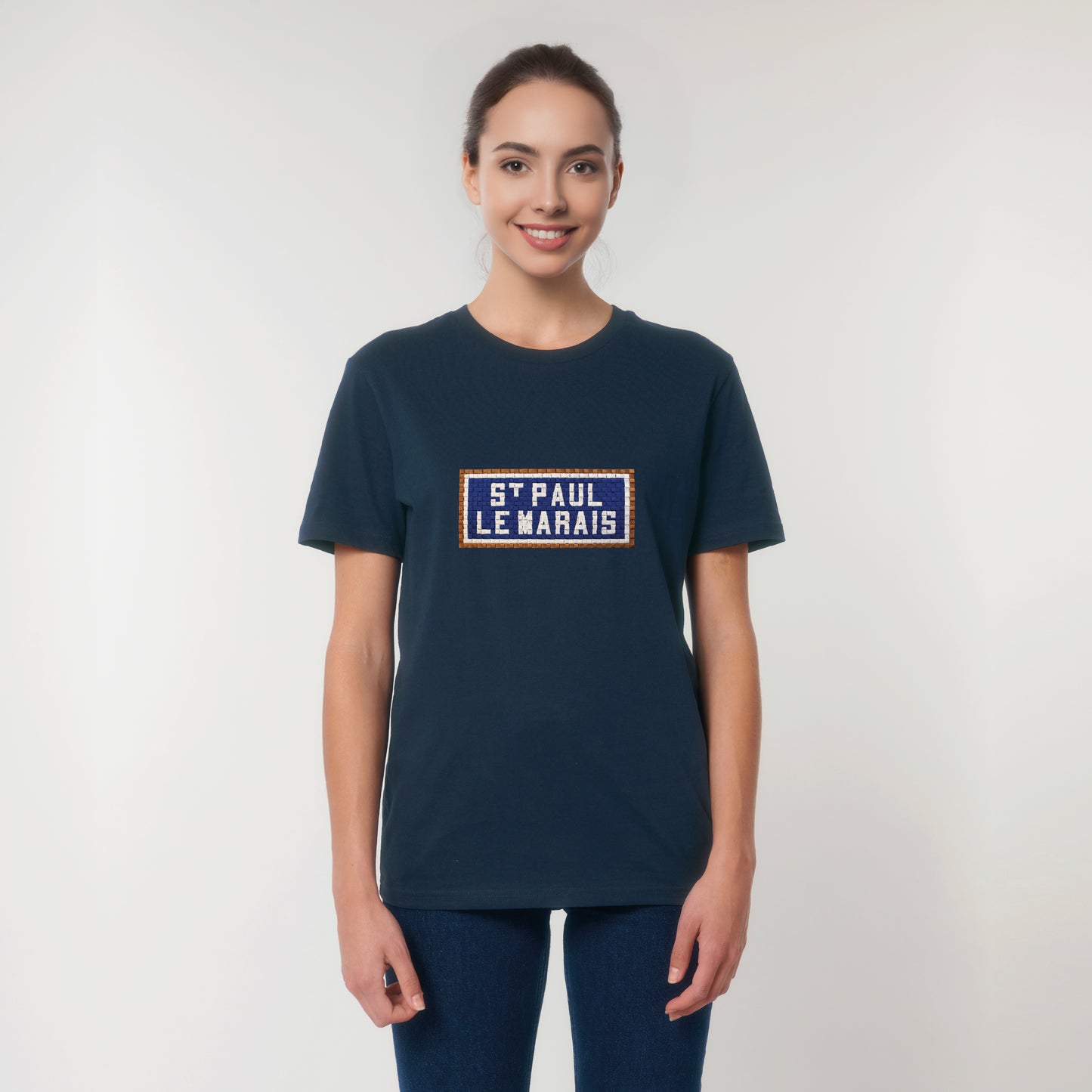 T-SHIRT BRODÉ ST PAUL LE MARAIS - NAVY