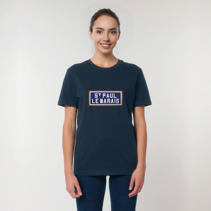T-SHIRT BRODÉ ST PAUL LE MARAIS - NAVY
