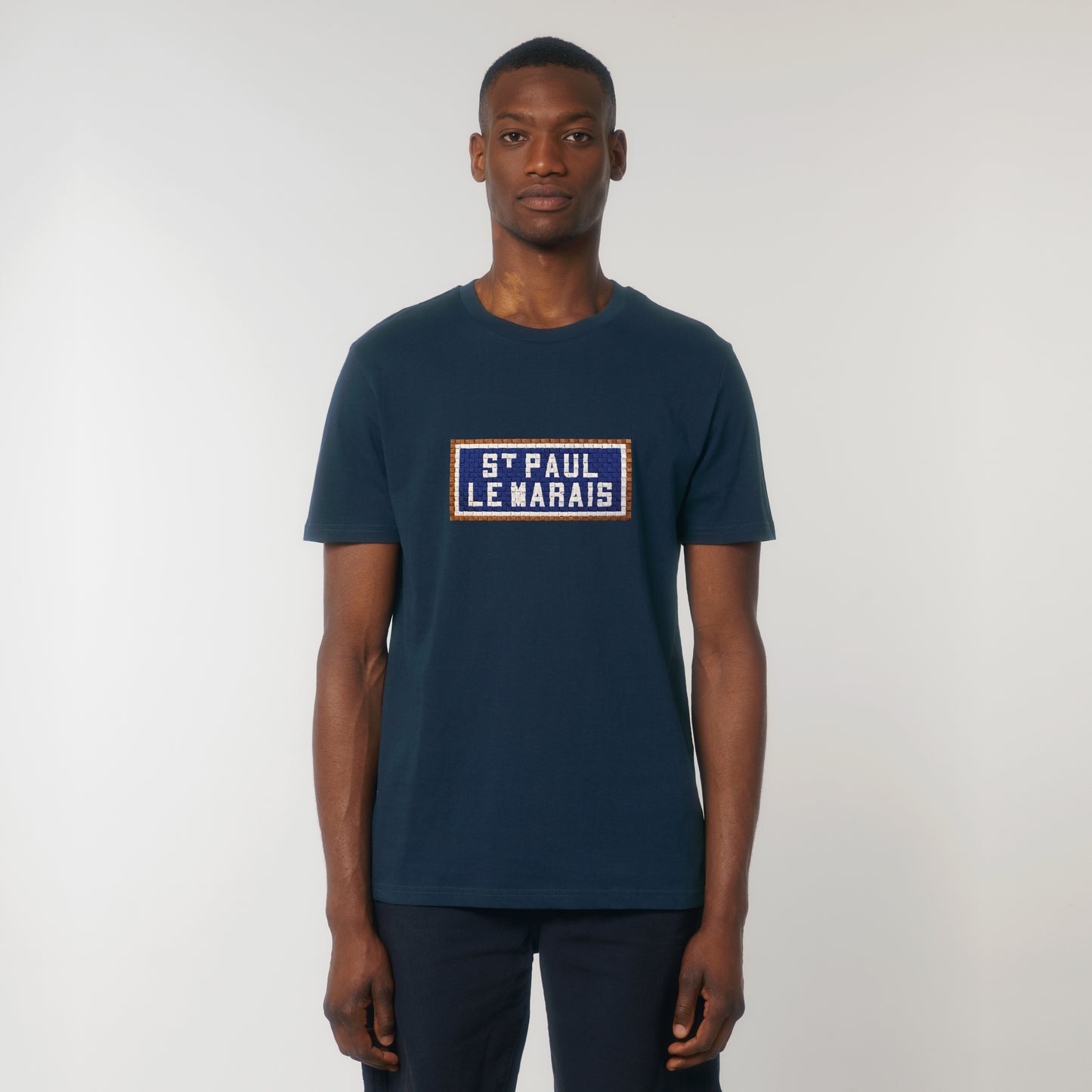 T-SHIRT BRODÉ ST PAUL LE MARAIS - NAVY
