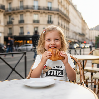 Little Parisian printed children's T-shirt - White