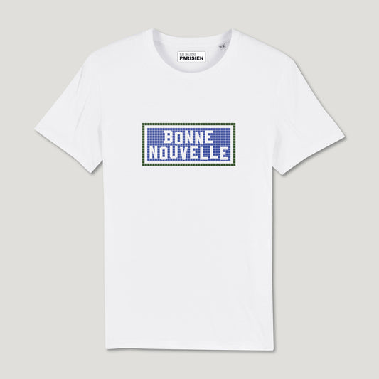 TEE SHIRT IMPRIMÉ BONNE NOUVELLE - BLANC