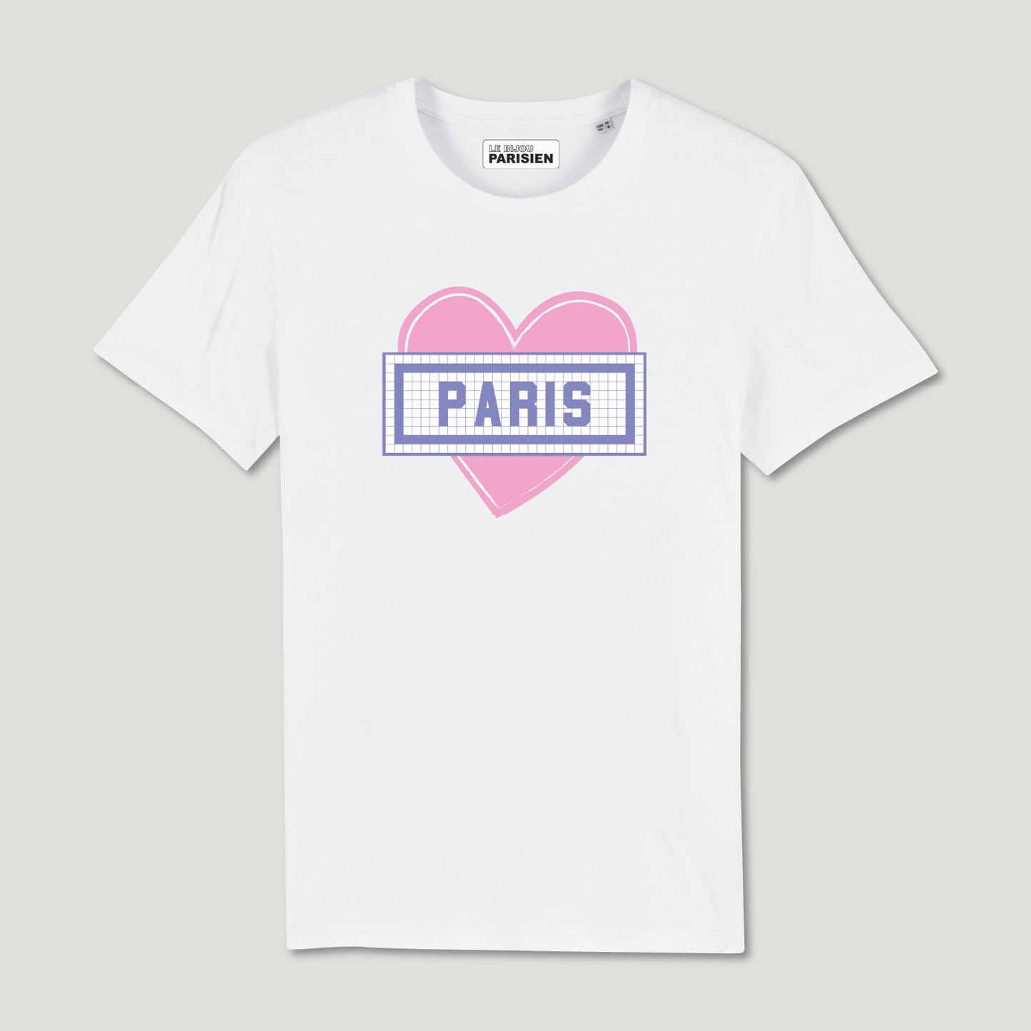 TEE SHIRT IMPRIMÉ COEUR PARIS - BLANC