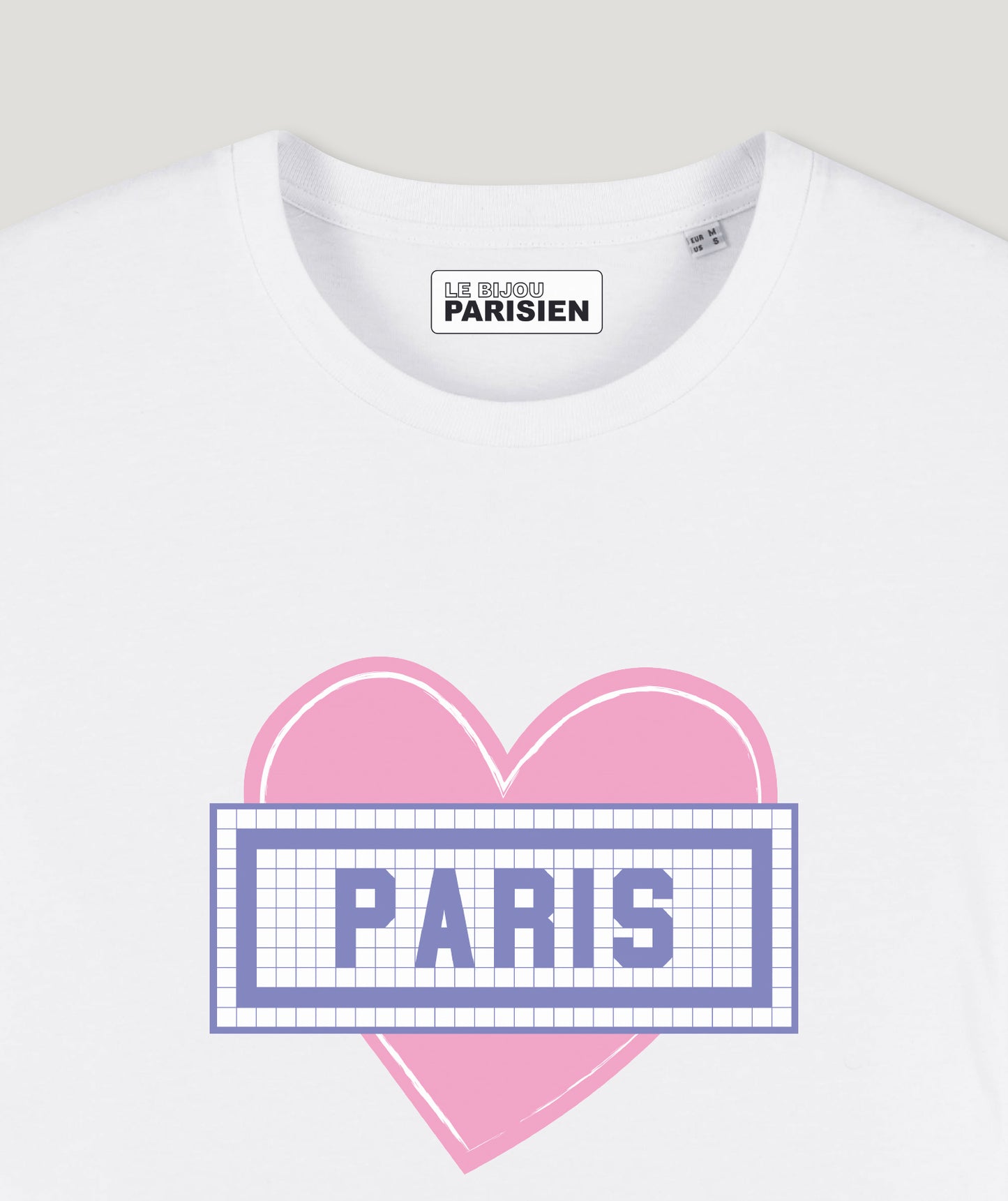 TEE SHIRT IMPRIMÉ COEUR PARIS - BLANC