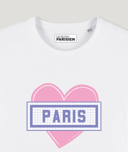 TEE SHIRT IMPRIMÉ COEUR PARIS - BLANC