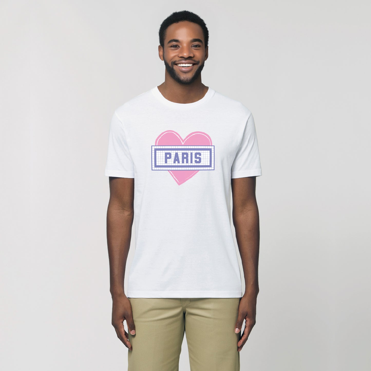 TEE SHIRT IMPRIMÉ COEUR PARIS - BLANC
