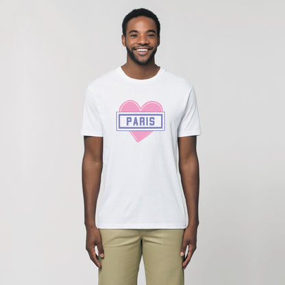 TEE SHIRT IMPRIMÉ COEUR PARIS - BLANC