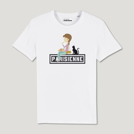 TEE SHIRT IMPRIMÉ PARISIENNE MACARONS - BLANC