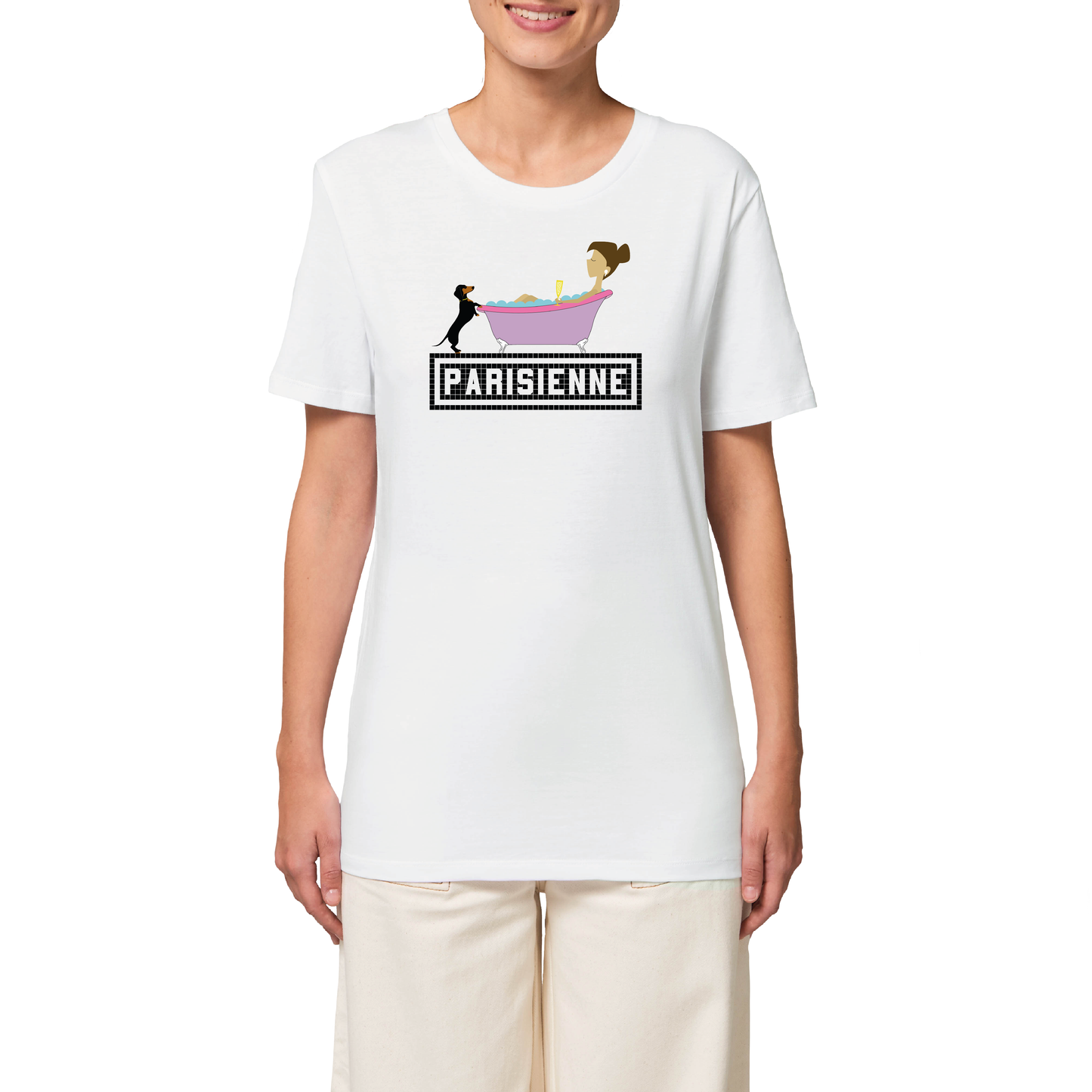 Parisienne printed T-shirt - Bath - White