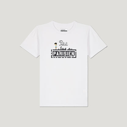 TEE SHIRT ENFANT IMPRIMÉ PETIT PARISIEN - COTON BIO - BLANC