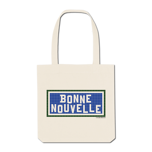 Tote Bag Imprimé Bonne Nouvelle - Ecru
