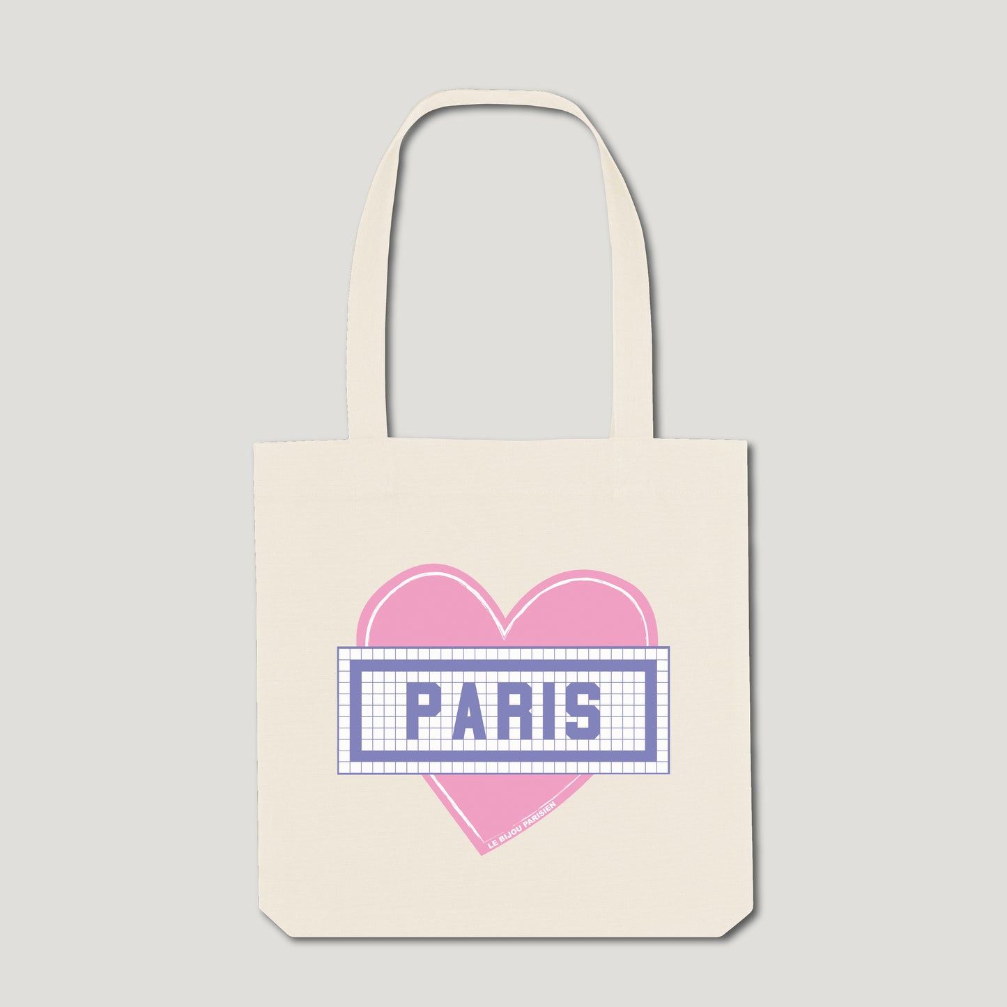 TOTE BAG IMPRIMÉ COEUR PARIS - ÉCRU
