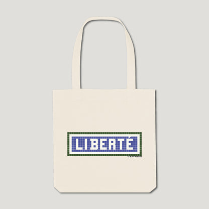 TOTE BAG IMPRIMÉ LIBERTÉ - ÉCRU