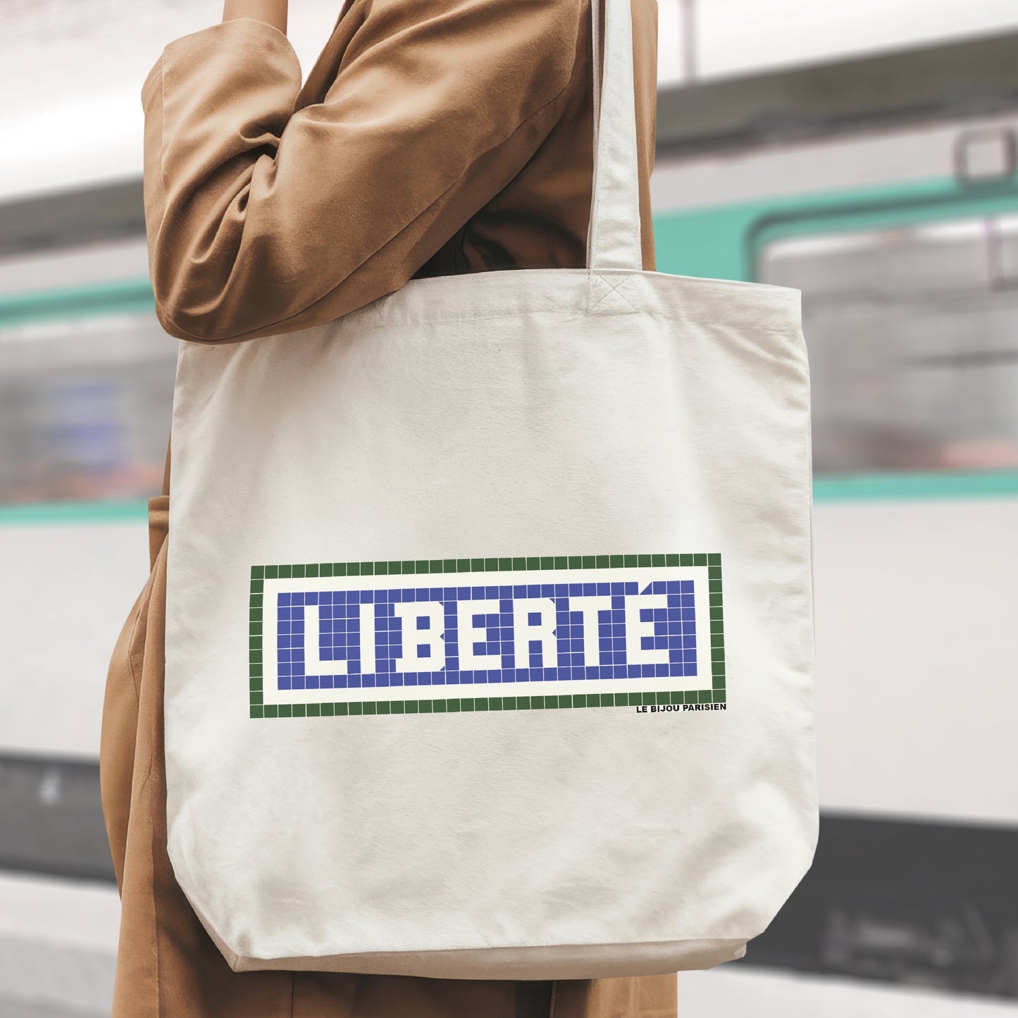 TOTE BAG IMPRIMÉ LIBERTÉ - ÉCRU