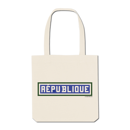 Republic Printed Tote Bag - Ecru
