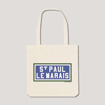 TOTE BAG IMPRIMÉ ST PAUL LE MARAIS - ÉCRU