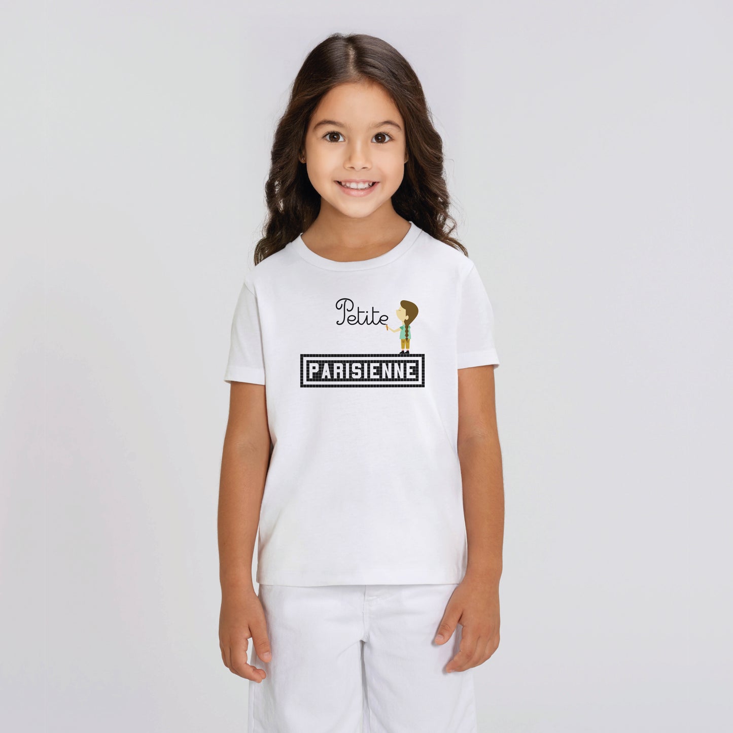 Little Parisian printed children's T-shirt - White