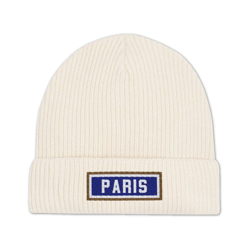 Bonnet brodé Paris - Beige