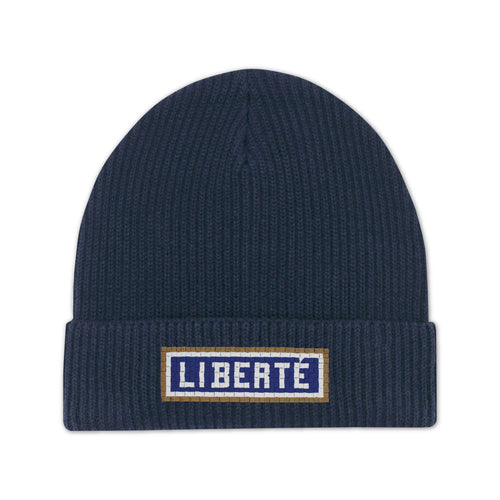 Bonnet brodé Liberté - Navy