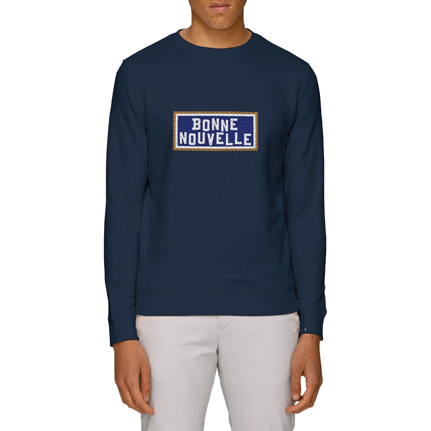 Sweat brodé Bonne Nouvelle - Navy