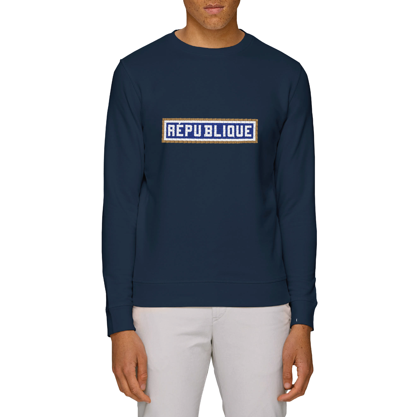 SWEAT BRODÉ RÉPUBLIQUE - NAVY