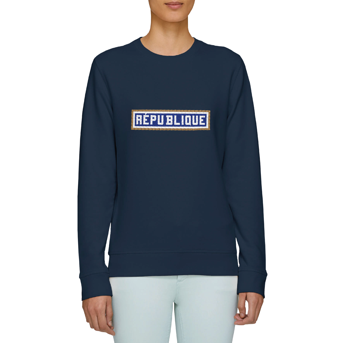 SWEAT BRODÉ RÉPUBLIQUE - NAVY