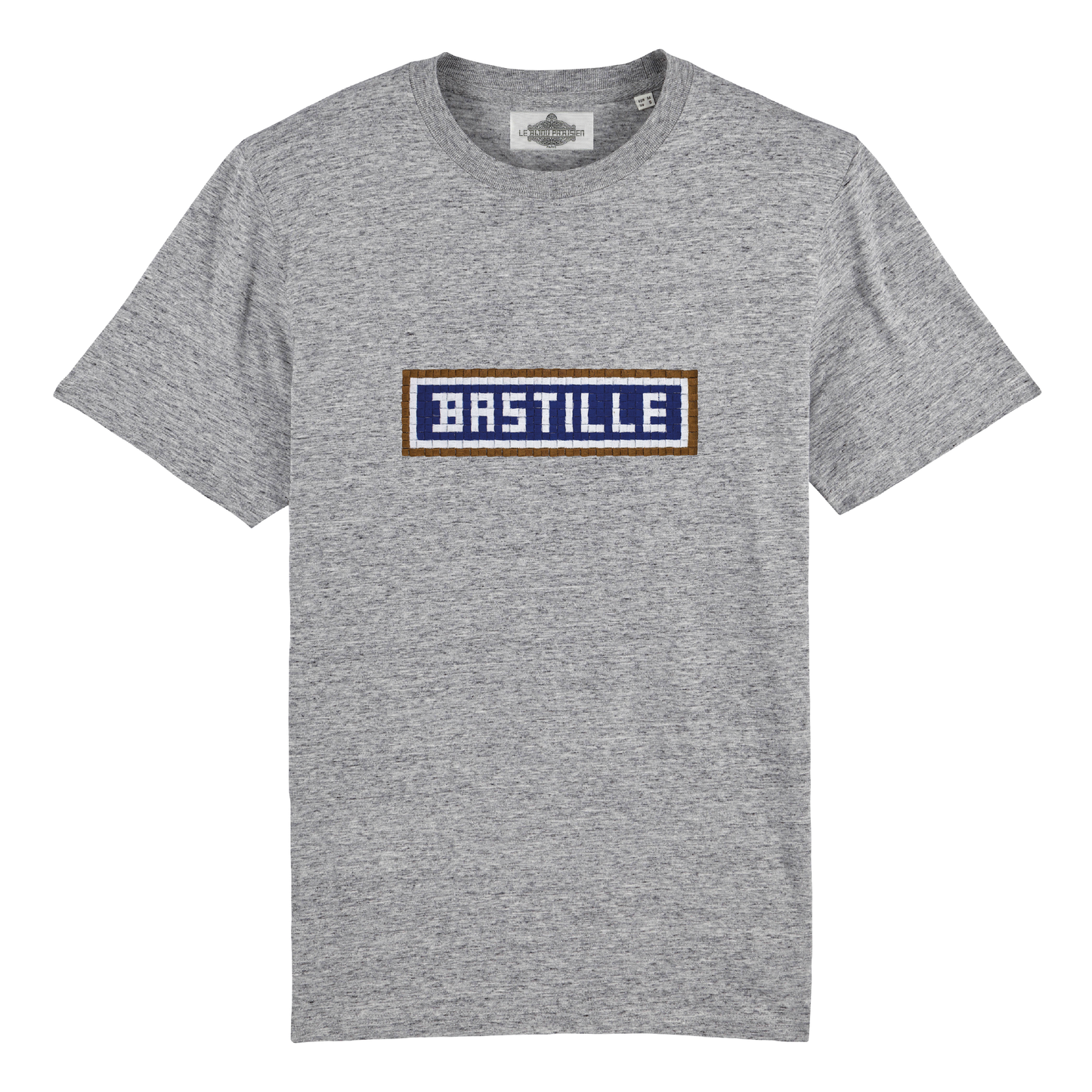 Bastille Embroidered T-Shirt - Grey