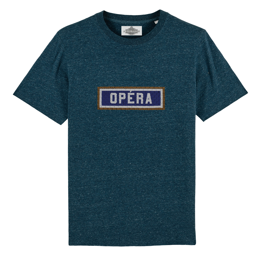T-shirt brodé Opéra - Bleu Chiné