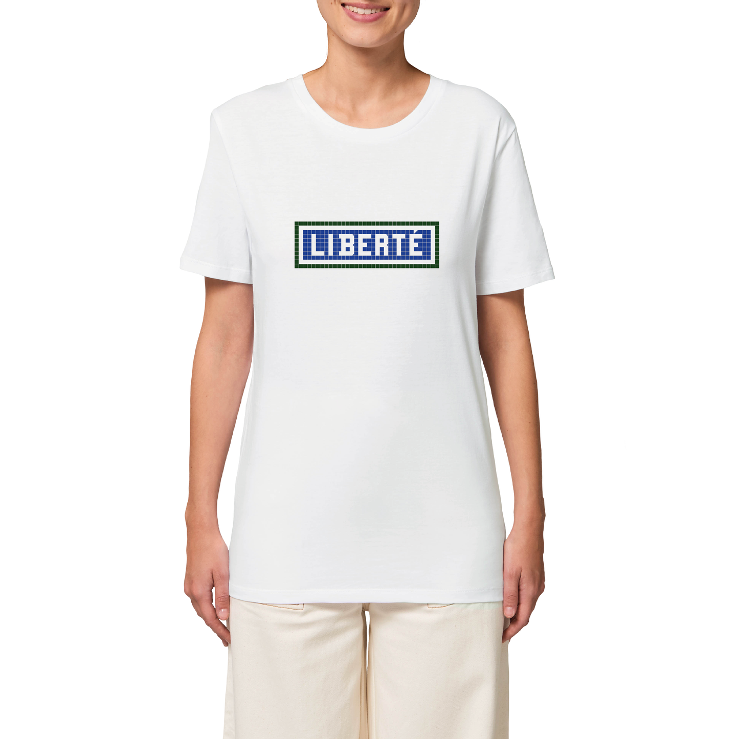 T-shirt imprimé Liberté - Blanc